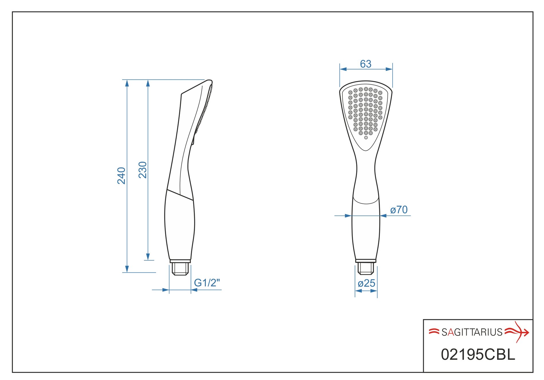 Sprcha 1-polohová, chrom, GINGER - Obrázek 3