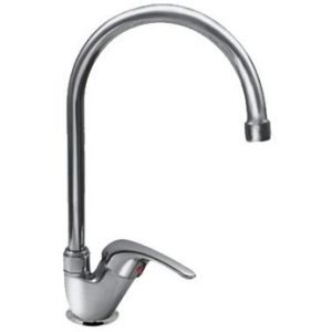 Dřezová stojánková baterie s vysokým kulatým ramínkem, klik-klak, chrom, LUNA