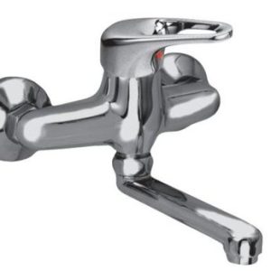 Dřezová stěnová baterie, ramínko 120 mm, rozteč 150 mm, klik-klak, chrom -MARS