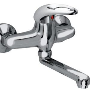 Dřezová stěnová baterie, ramínko 120 mm, rozteč 150 mm, klik-klak, chrom, MOON