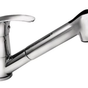 Dřezová stojánková baterie s výsuvnou sprchou, chrom, ZORA