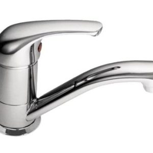 Dřezová stojánková baterie s krátkým ramínkem, klik-klak, chrom, LUNA