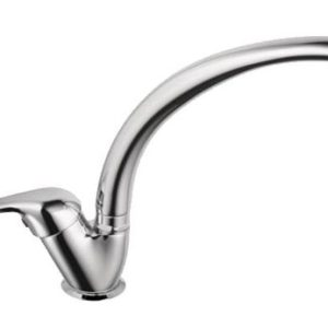 Dřezová stojánková baterie s boční ovládací pákou a horním ramínkem, klik-klak, chrom, LUNA