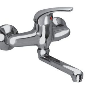 Dřezová stěnová baterie, ramínko 120 mm, rozteč 150 mm, klik-klak, chrom, LUNA