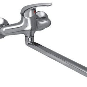 Dřezová stěnová baterie, ramínko 300 mm, rozteč 150 mm, klik-klak, chrom, LUNA