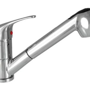 Dřezová stojánková baterie s výsuvnou sprchou, chrom, FORUM