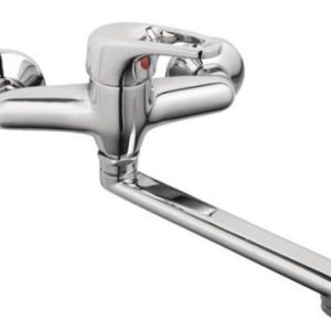 Dřezová stěnová baterie, ramínko 200 mm, rozteč 150 mm, klik-klak, chrom, MARS