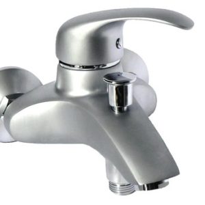 Vanová stěnová baterie bez příslušenství, rozteč 100 mm, klik-klak, satén, PERLA