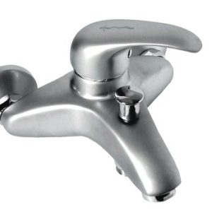 Vanová stěnová baterie bez příslušenství, rozteč 150 mm, klik-klak, satén, PERLA