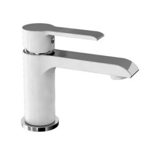Umyvadlová baterie, prodloužené ramínko, bez uzávěru sifonu, bílá-chrom, VENTURA
