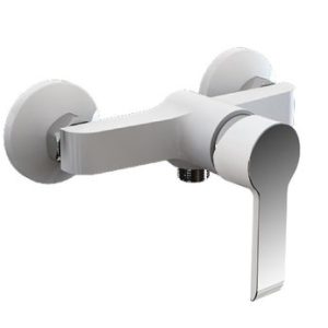 Sprchová stěnová baterie bez sprchové sady, rozteč 150 mm, bílá-chrom, VENTURA