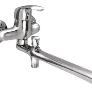 Vanová stěnová baterie do bytového jádra s plochým ramínkem a přepínačem, rozteč 100 mm, chrom, ZORA