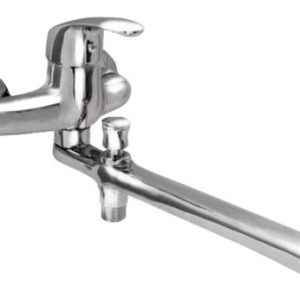 Vanová stěnová baterie do bytového jádra s plochým ramínkem a přepínačem, rozteč 150 mm, chrom, ZORA