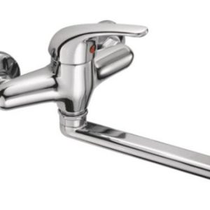 Dřezová stěnová baterie, ramínko 200 mm, rozteč 100 mm, klik-klak, chrom, LUNA