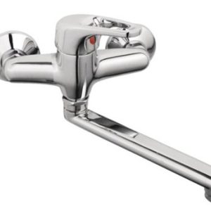 Dřezová stěnová baterie, ramínko 200 mm, rozteč 100 mm, klik-klak, chrom, MARS