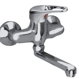 Dřezová stěnová baterie, ramínko 120 mm, rozteč 100 mm, klik-klak, chrom, MARS