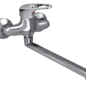 Dřezová stěnová baterie, ramínko 300 mm, rozteč 100 mm, klik-klak, chrom, MARS