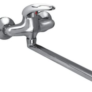 Dřezová stěnová baterie, ramínko 300 mm, rozteč 100 mm, klik-klak, chrom, MOON