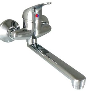 Dřezová stěnová baterie, ramínko 200 mm, rozteč 100 mm, chrom – FORUM