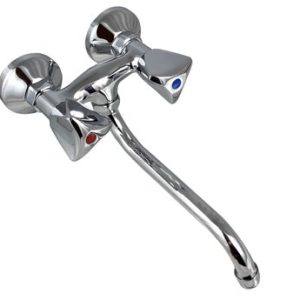 Dřezová stěnová baterie se spodním "S" ramínkem, rozteč 100 mm, chrom, MADISON