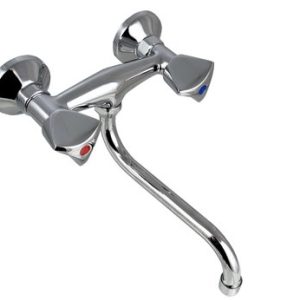 Dřezová stěnová baterie se spodním "S" ramínkem, rozteč 150 mm, chrom, MADISON