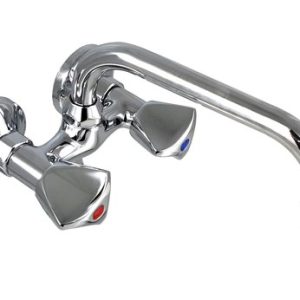 Dřezová stěnová baterie s horním "U" ramínkem, rozteč 100 mm, chrom, MADISON