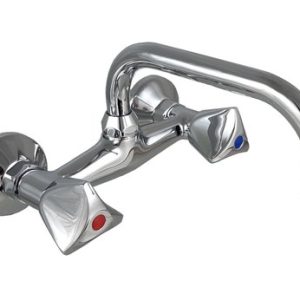 Dřezová stěnová baterie s horním "U" ramínkem, rozteč 150 mm, chrom, MADISON