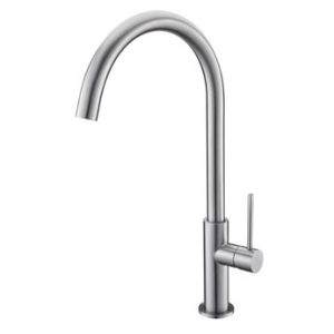 Dřezová stojánková baterie, kartáčovaný nerez, STEEL DUI