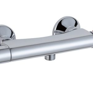 Sprchová termostatická baterie, dolní vývod, bez sprchové sady, rozteč 150mm, PULZAR