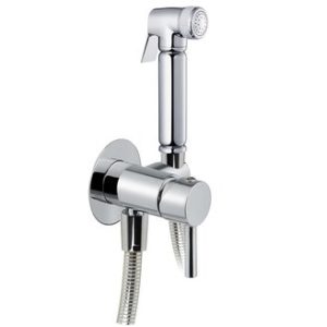 Bidetová podomítková baterie s kovovou sprškou, chrom