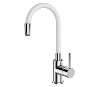 Dřezová stojánková baterie s flexi bílým ramínkem, YOUNG S