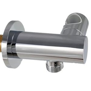 Stěnová přípojka pro sprchovou hadici, s držákem ruční sprchy, RADIUS