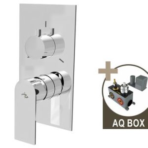 Podomítková sprchová baterie pro 3 odběrná místa, s AQ-boxem a keramickým přepínačem, PLATFORM
