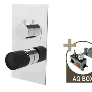 Round, podomítková sprchová baterie pro 2 odběrná místa, s AQ-boxem a keramickým přepínačem, PLATFORM