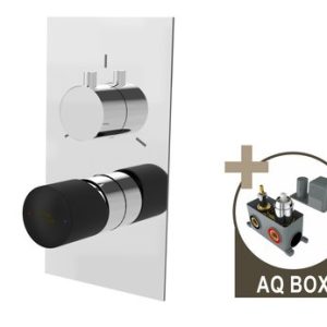 Round, podomítková sprchová baterie pro 3 odběrná místa, s AQ-boxem a keramickým přepínačem, PLATFORM