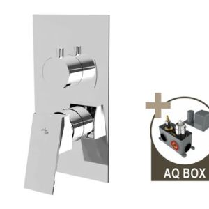 Podomítková sprchová baterie pro 2 odběrná místa, s AQ-boxem a keramickým přepínačem, CINQUE