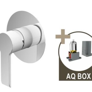 Sprchová podomítková baterie s montážním boxem, bílá-chrom, VENTURA