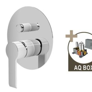 Vanová podomítková baterie s montážním boxem, bílá-chrom, VENTURA