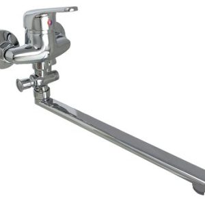 Vanová stěnová baterie do bytového jádra s plochým ramínkem, rozteč 100 mm, chrom, FORUM