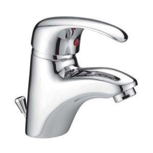 Umyvadlová stojánková baterie s uzávěrem sifonu, klik-klak, chrom, PERLA