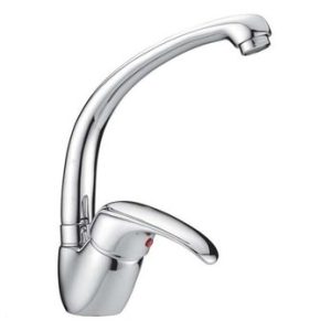 Dřezová stojánková baterie s horním litým ramínkem, klik-klak, chrom, PERLA