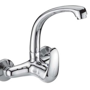 Dřezová stěnová baterie s horním litým ramínkem, rozteč 150 mm, chrom, PERLA