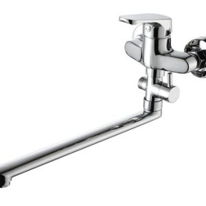 Vanová stěnová baterie do bytového jádra bez sprchové sady, keram.přepínač, rozteč 100 mm, ploché ramínko, VENUS