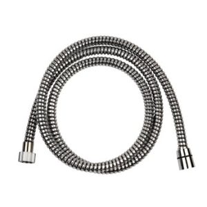 Sprchová plastová hadice, délka 150 cm, otočná koncovka, černá-chrom