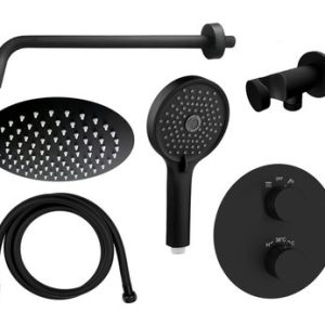 Sprchový set s podomítkovou baterií ERIDAN O BLACK, černá