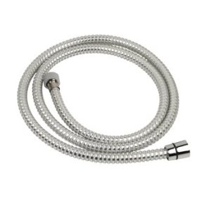 Sprchová plastová hadice, délka 150 cm, otočná koncovka, bílá-chrom