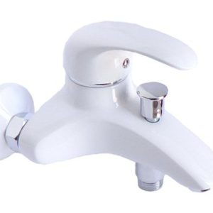 Vanová stěnová baterie bez příslušenství, rozteč 100 mm, klik-klak, bílá-chrom, PERLA