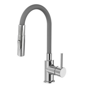 Dřezová stojánková baterie s flexi šedým ramínkem se sprškou, YOUNG S