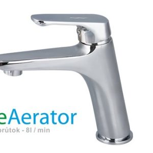 Umyvadlová stojánková baterie vyšší, s úsporným perlátorem, bez uzávěru sifonu, VENUS