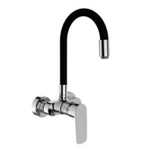 Dřezová stěnová baterie s flexi černým ramínkem, rozteč 100mm, DAKOTA